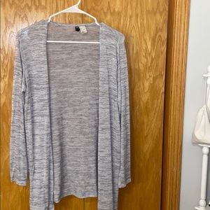grey cardigan